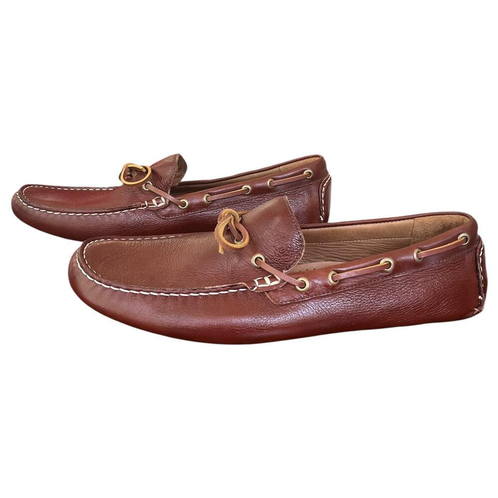 G.H. Bass & Co Brown Leather Driving Moccasin Loafers Bow Men's Size 11.5